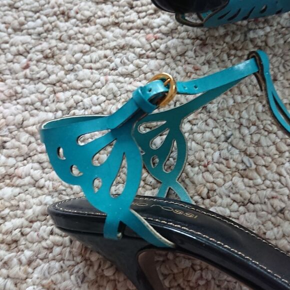 Turquoise blue Sergio Rossi butterfly heels - Picture 5 of 10
